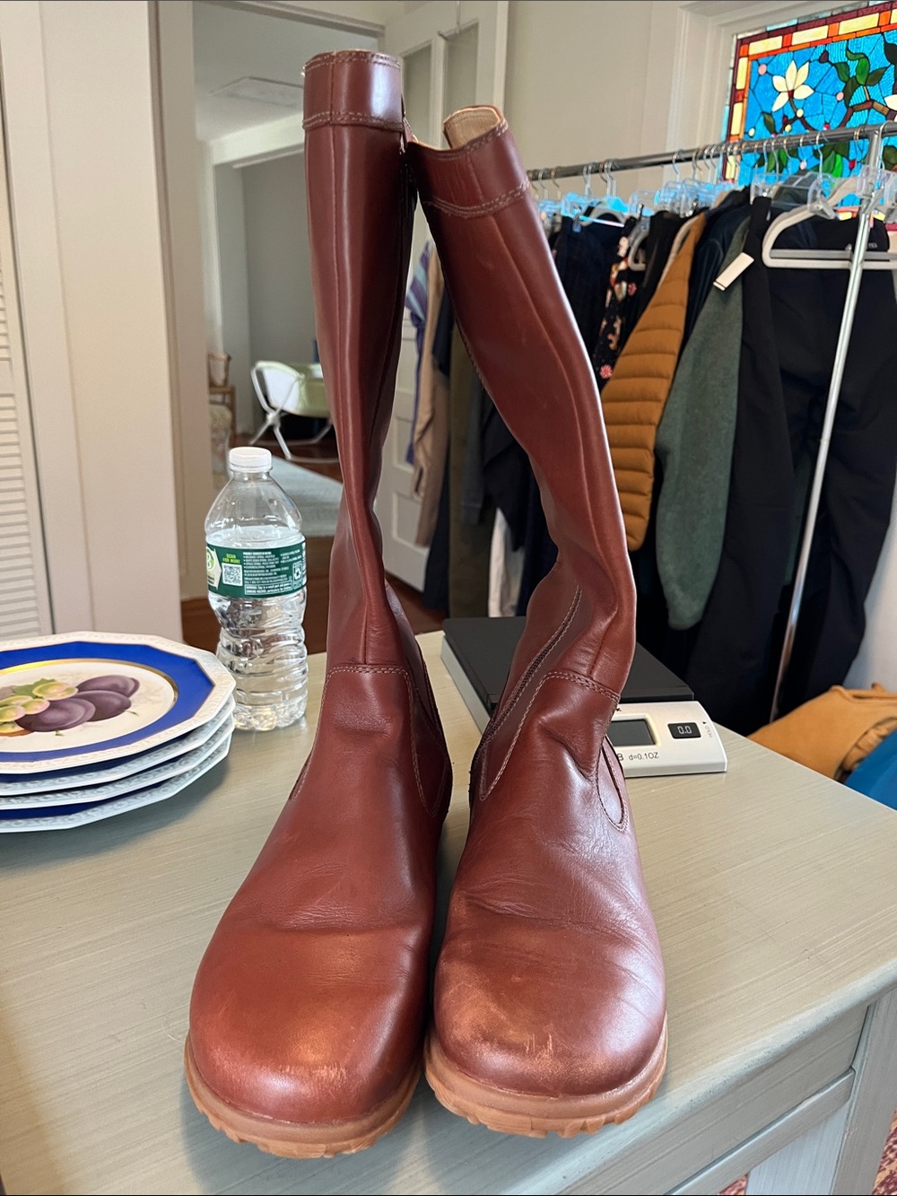 Bogs Leather Tall Boots Sz 10 Brown - Picture 2 of 7